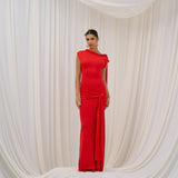 Tiana Twisted Long Red Dress