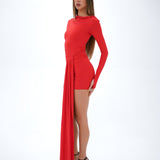 Tiana Twisted Mini Red Dress