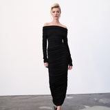 Alaia Ruched Long Dress