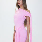 Tiana Twisted Mini Pinky Dress