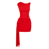 Tina Draped Mini Red Dress